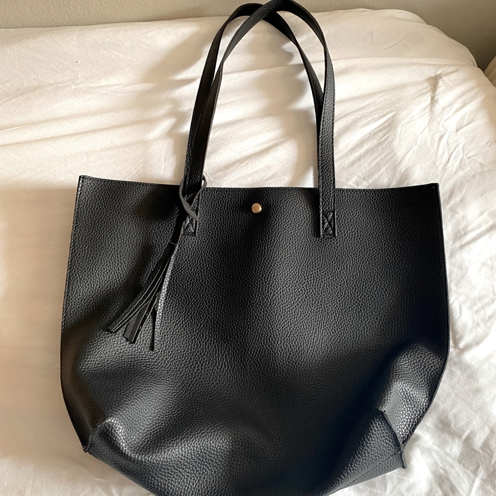Womens Black Shoulder Tote